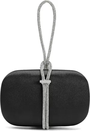 CARIEDO Women's Rhinestones Evening Handbag Crystal Velvet Clutch Bridal Purse for Wedding Prom Night Out Party
