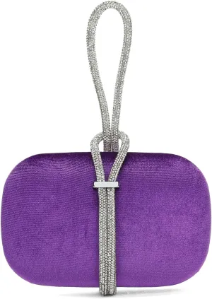 CARIEDO Women's Rhinestones Evening Handbag Crystal Velvet Clutch Bridal Purse for Wedding Prom Night Out Party