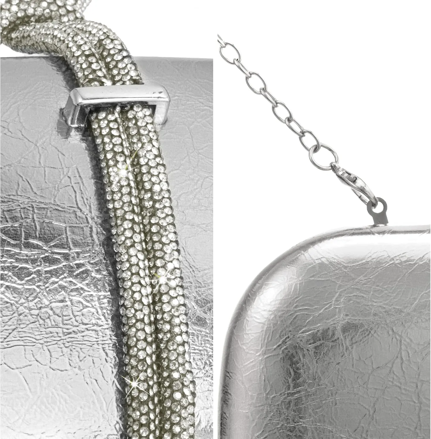 CARIEDO Women's Rhinestones Evening Handbag Crystal Velvet Clutch Bridal Purse for Wedding Prom Night Out Party