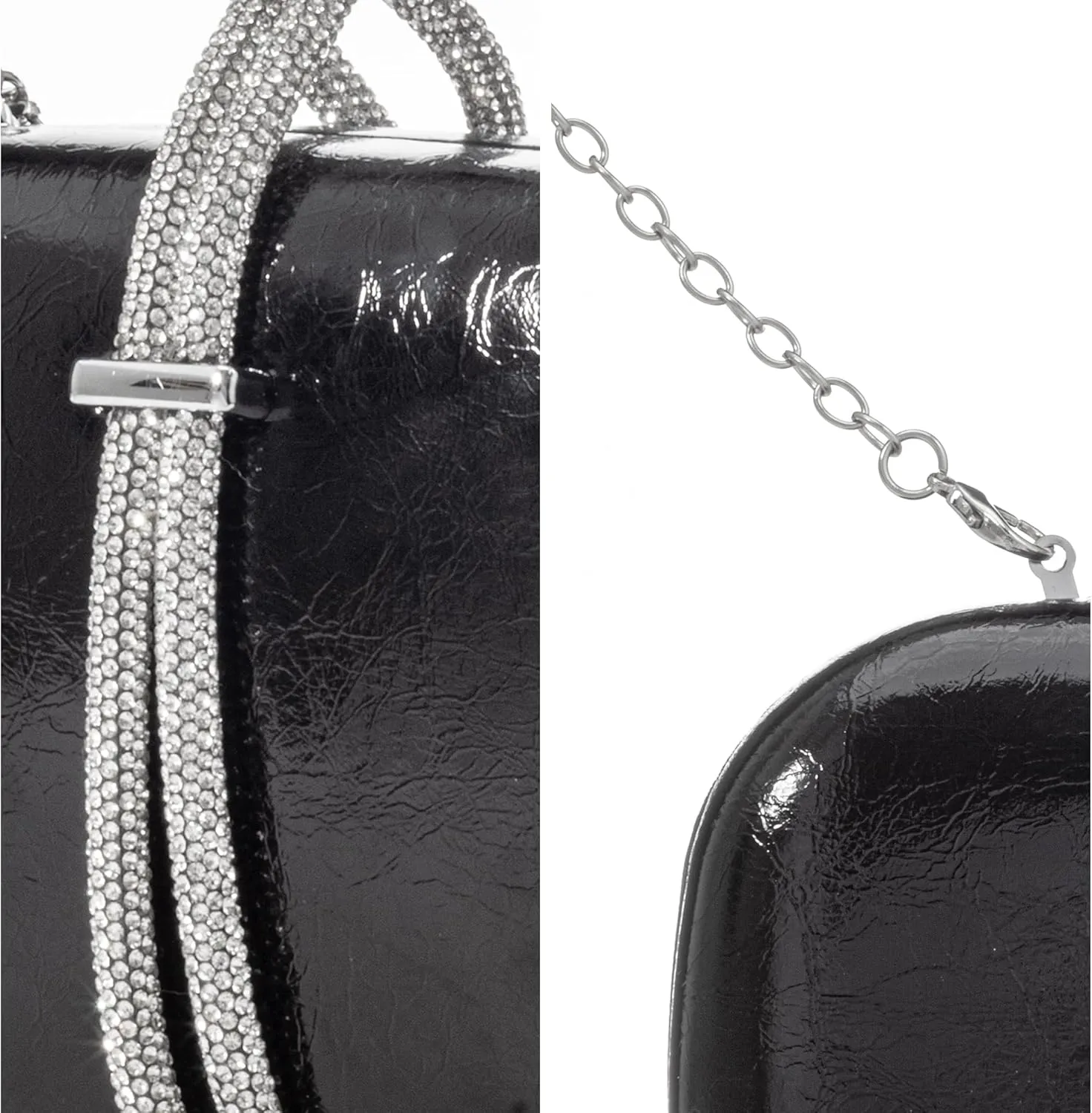 CARIEDO Women's Rhinestones Evening Handbag Crystal Velvet Clutch Bridal Purse for Wedding Prom Night Out Party