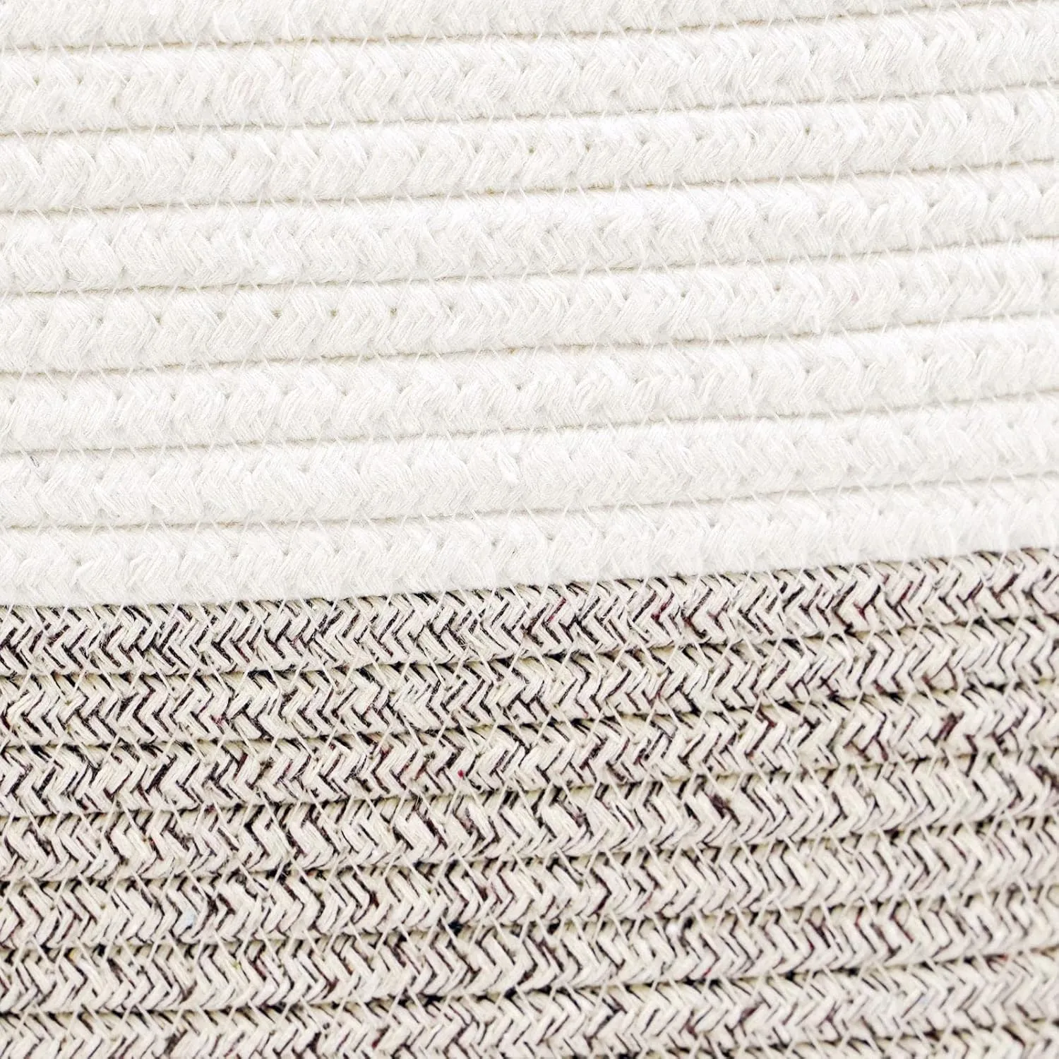 Casaphoria Caddy Organize Woven Hamper Cotton Rope Basket Caddy for Storage, 100% Cotton Towel Basket with Handle, Portable Bag, Light Brown (14.2''8.7''7.1'')