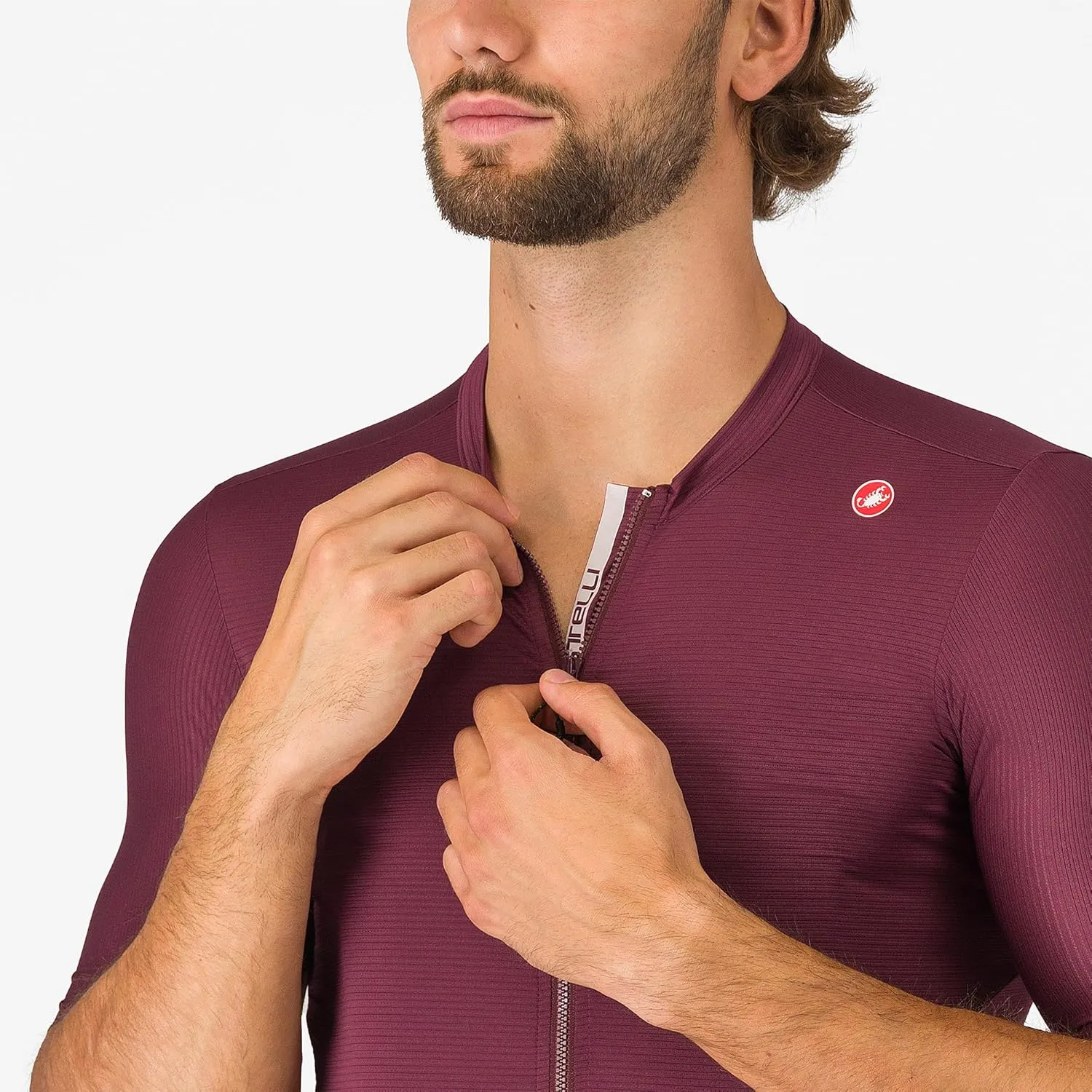 CASTELLI Men’s Espresso Jersey, Quarter Length Sleeve with Breathable Stretch Fabric for Gravel, Cycling & Road Biking