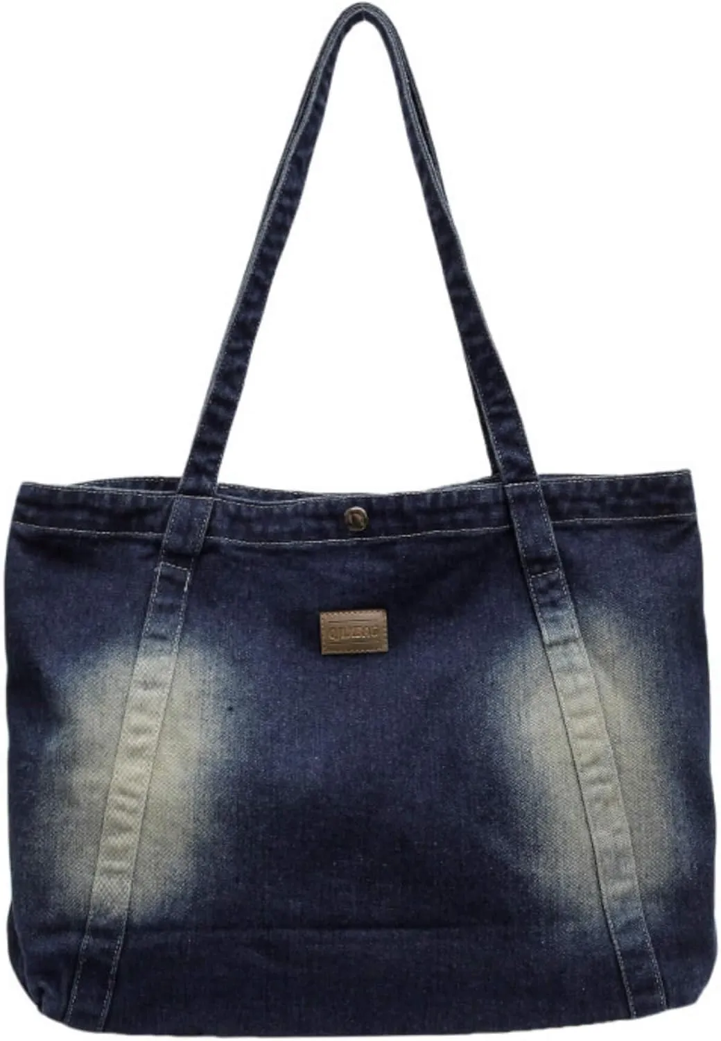 Casual Denim Shoulder Bag for Women, New Jean Hobo Tote Bag with Zipper