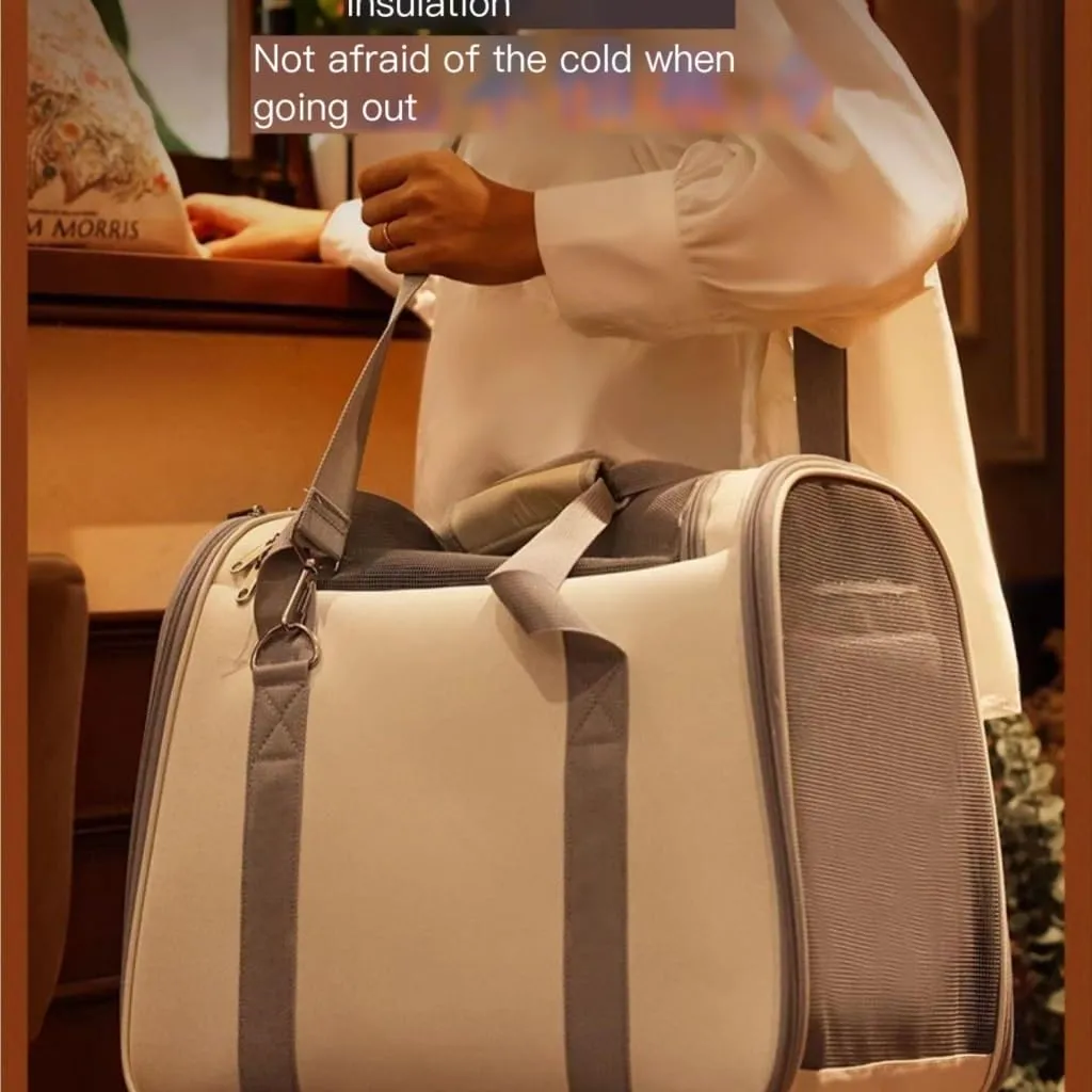 cat Bags Cat Bag, Portable Backpack, Shoulder Handbag, Winter Warm Plus Velvet Cat Bag, Dual-Purpose Cat Nest Pet Bag Soft Side Travel Cat Bag