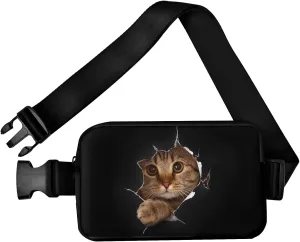 Cat Fanny Pack Travel Belt Bag Fashion Crossbody Bags for Women Waist Pack Lightweight with Adjustable Strap