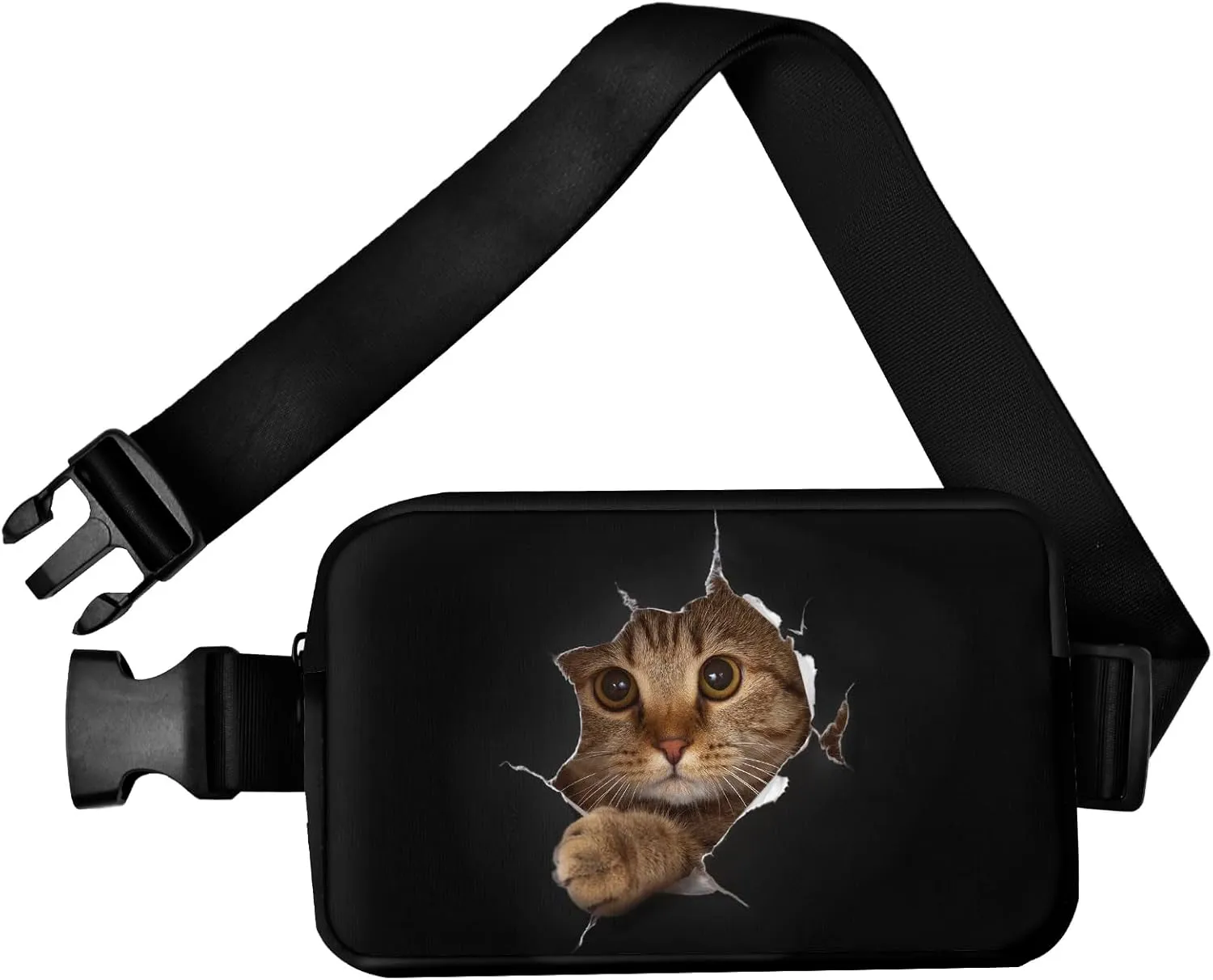Cat Fanny Pack Travel Belt Bag Fashion Crossbody Bags for Women Waist Pack Lightweight with Adjustable Strap