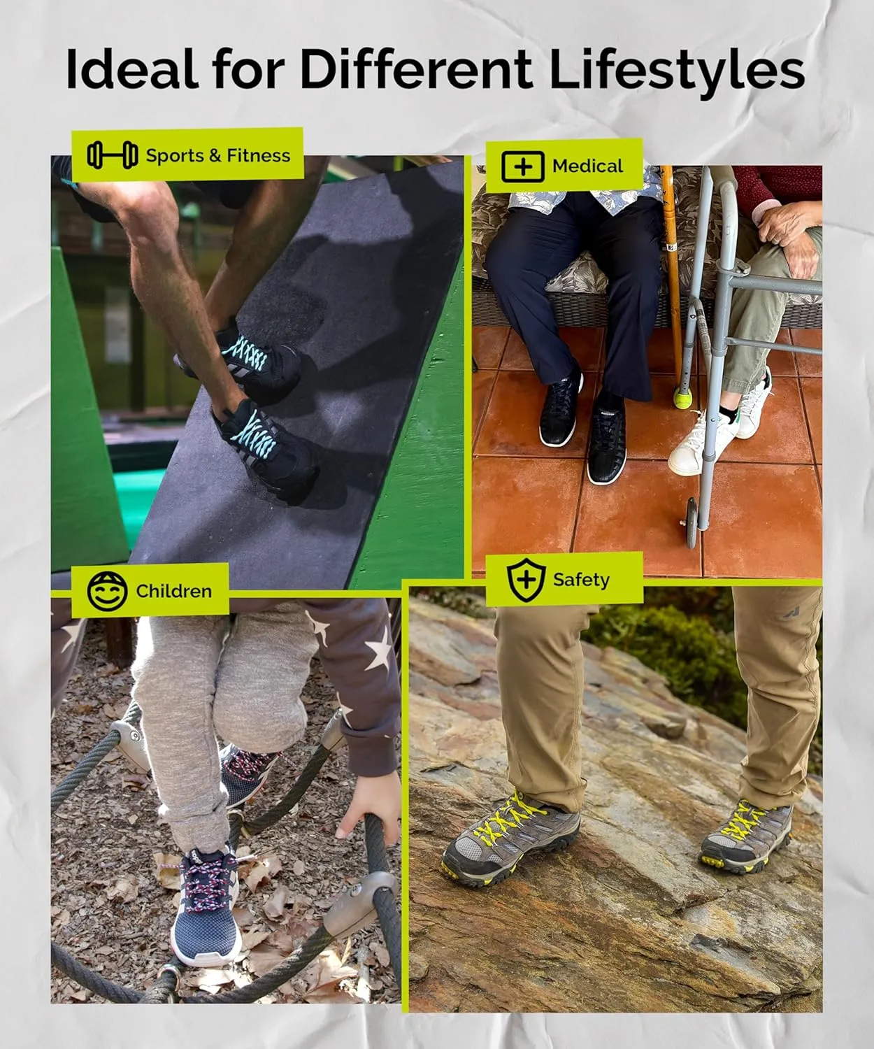 Caterpy Run - The Ultimate Elastic No Tie Shoelaces for Adults & Kids (3 & 6 Pack)