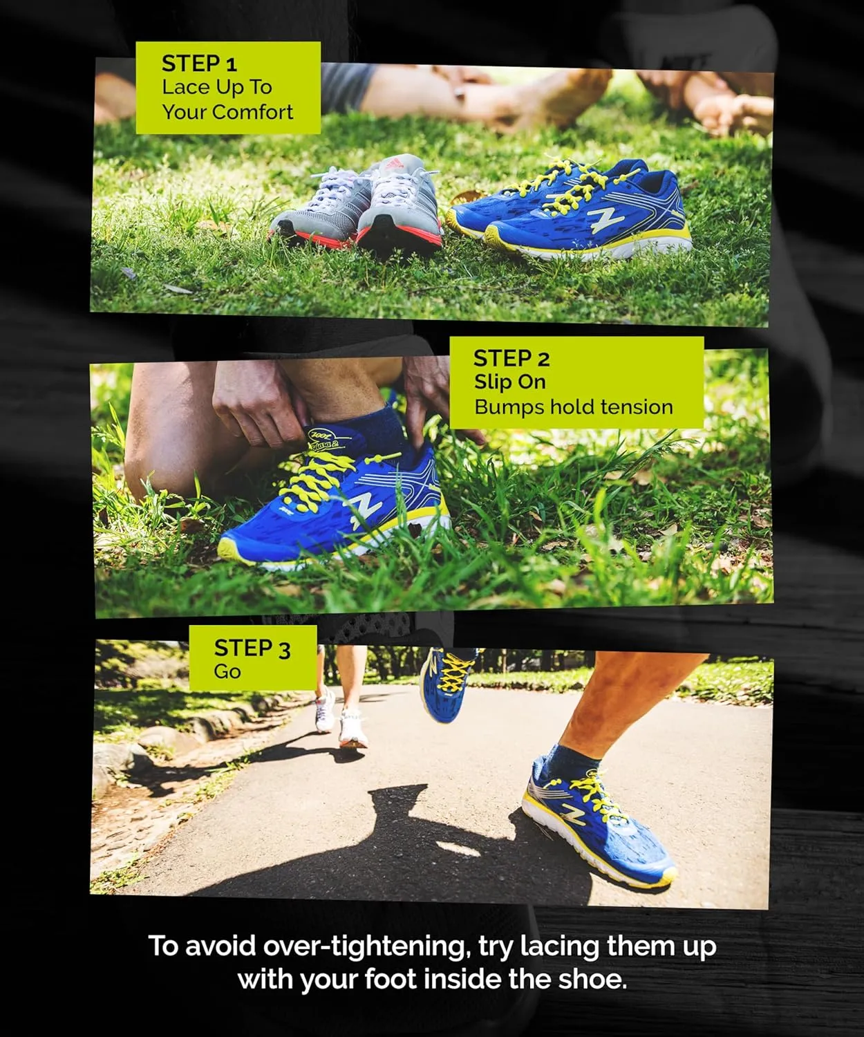 Caterpy Run - The Ultimate Elastic No Tie Shoelaces for Adults & Kids (3 & 6 Pack)