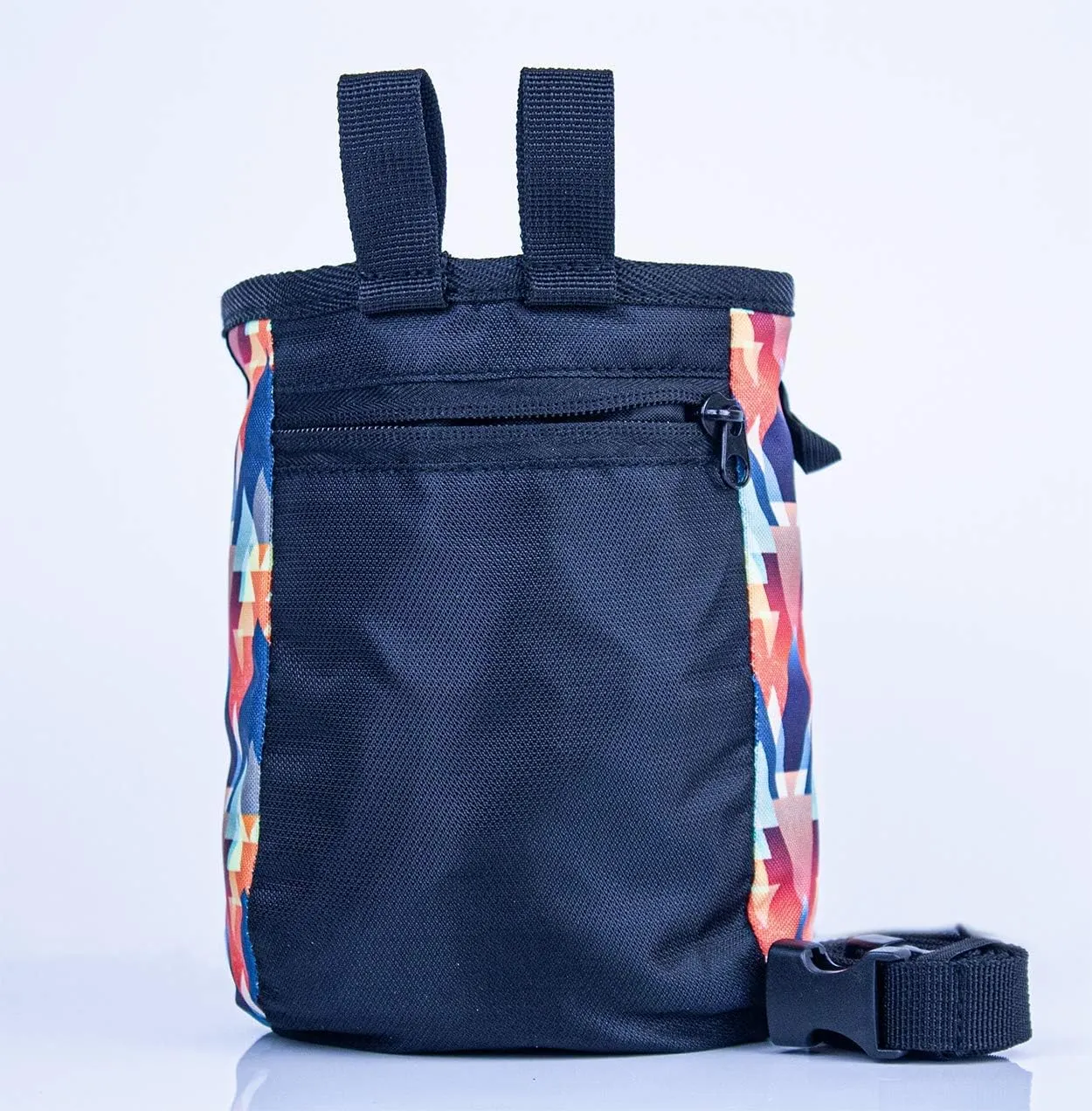 Chalk Bag for Rock Climbing   Crossfit   Weightlifting | Bouldering Chalk Bag | Wide Opening | Large Zippered Pocket | Adjustable and Removable Belt