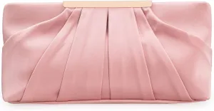 CHARMING TAILOR Clutch Evening Bag Elegant Pleated Satin Formal Handbag Simple Classy Purse for Women