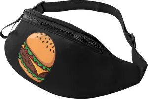 Cheeseburger Fanny Pack for Men Women, Sports waist bag, suitable for traveling, hiking and running