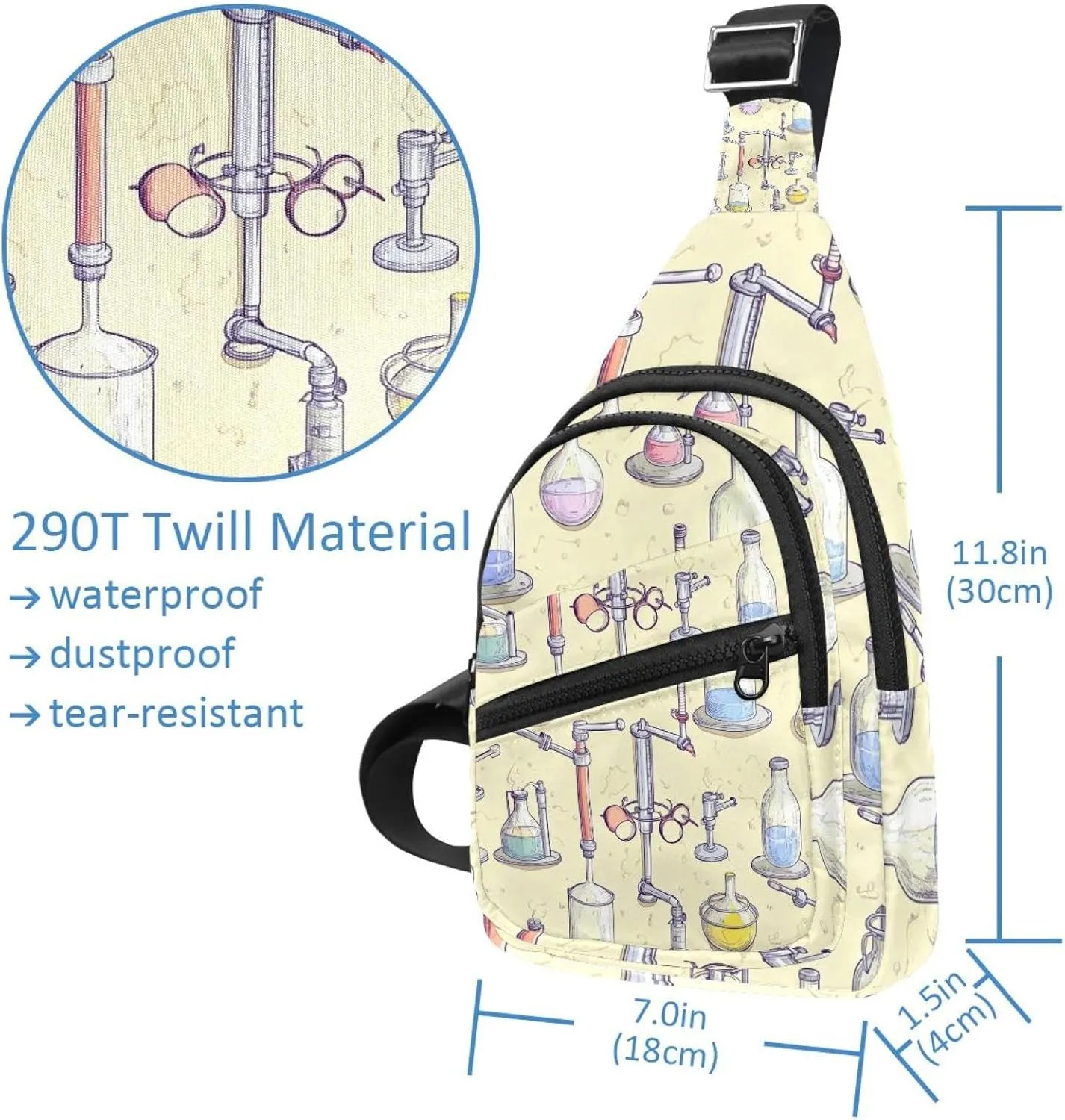 chemical lab scientific Sling Bag for Women Men Crossbody Shoulder Tote Blet Bags Backpack Fanny Pack Travel Purse