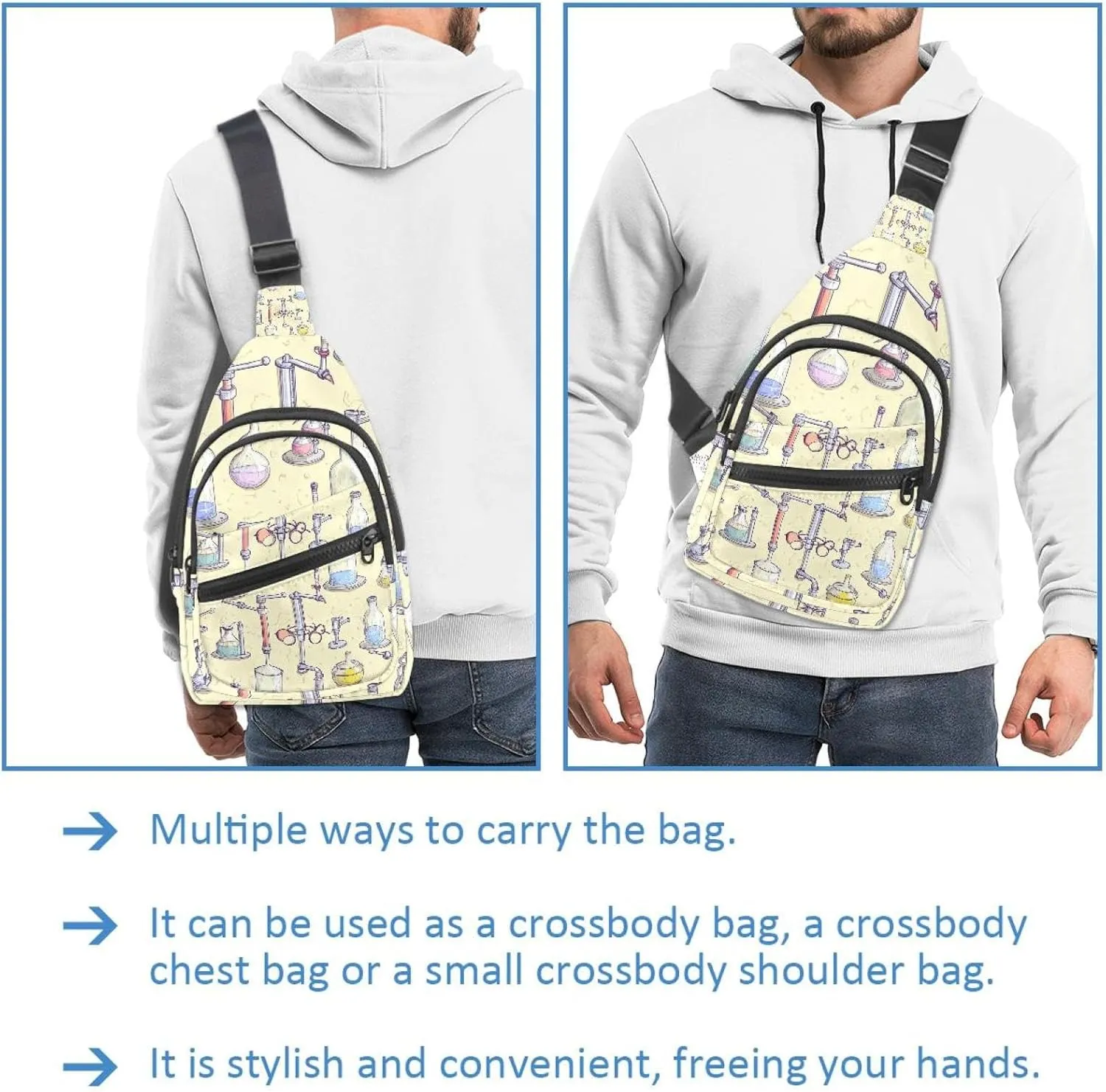 chemical lab scientific Sling Bag for Women Men Crossbody Shoulder Tote Blet Bags Backpack Fanny Pack Travel Purse