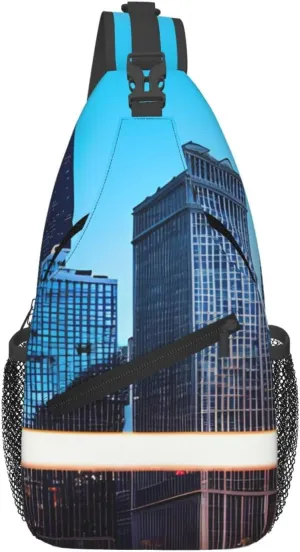 Chicago Reflect print Sling Bag Sport Hiking Daypack Crossbody Shoulder Backpack Chest Bag Men Women
