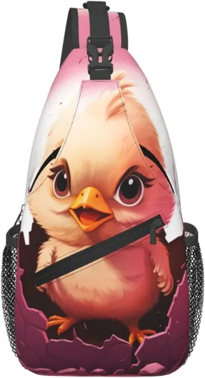 Chicken Hatches Sling Backpack for Women Men Cross Chest Bag Diagonally Crossbody Shoulder Bag Travel