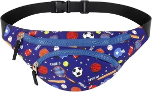 Choco Mocha Kids Fanny Pack Boys Basketball Toddler Belt Bag 2-4 4-6 Kid Waist Bag Outer for Little Boy age 6-9 8-12 Small Hip Pack Navy Blue