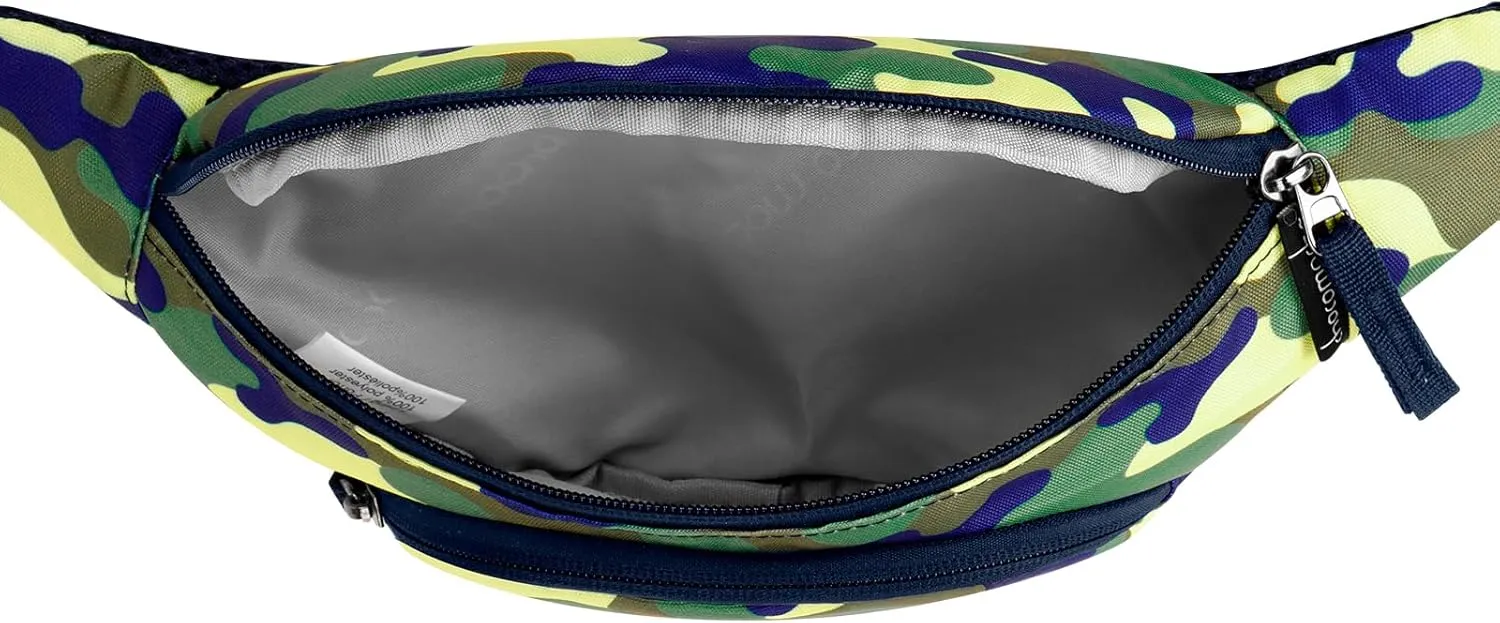 Choco Mocha Kids Fanny Pack Boys Camo Toddler Belt Bag 2-4 4-6 Kid Waist Bag Outer for Little Boy age 6-9 8-12 Small Hip Pack Yellow