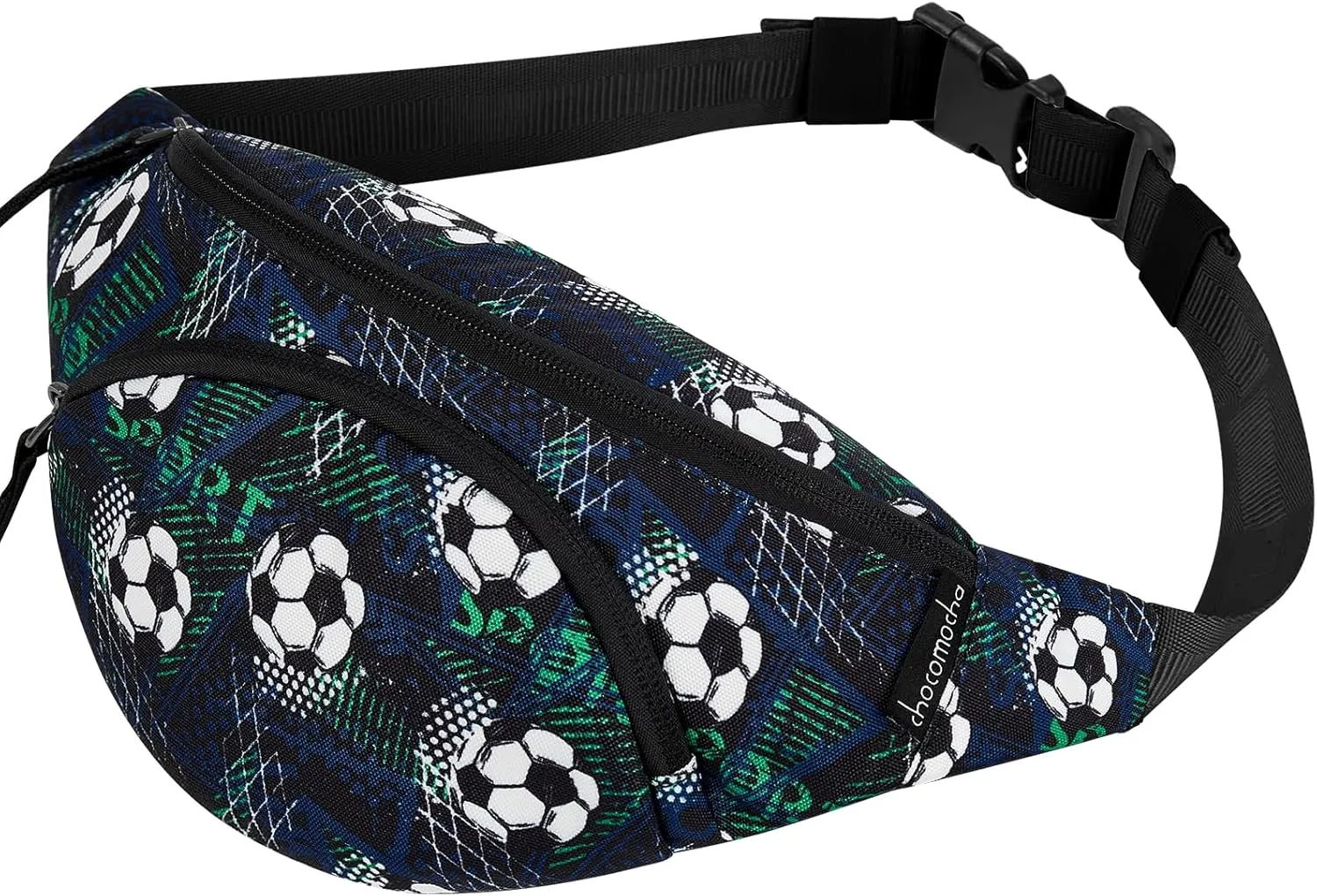 Choco Mocha Kids Fanny Pack Boys Football Toddler Belt Bag 2-4 4-6 Kid Waist Bag Outer for Little Boy age 6-9 8-12 Small Hip Pack Black