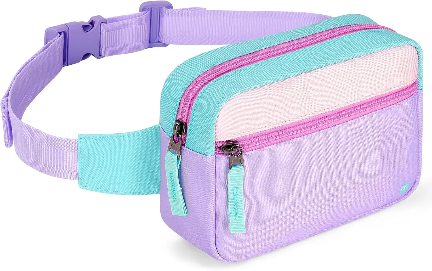 Choco Mocha Kids Fanny Pack for Girls - Purple & Teal, Ages 6-8