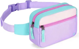 Choco Mocha Kids Fanny Pack for Girls - Purple & Teal, Ages 6-8