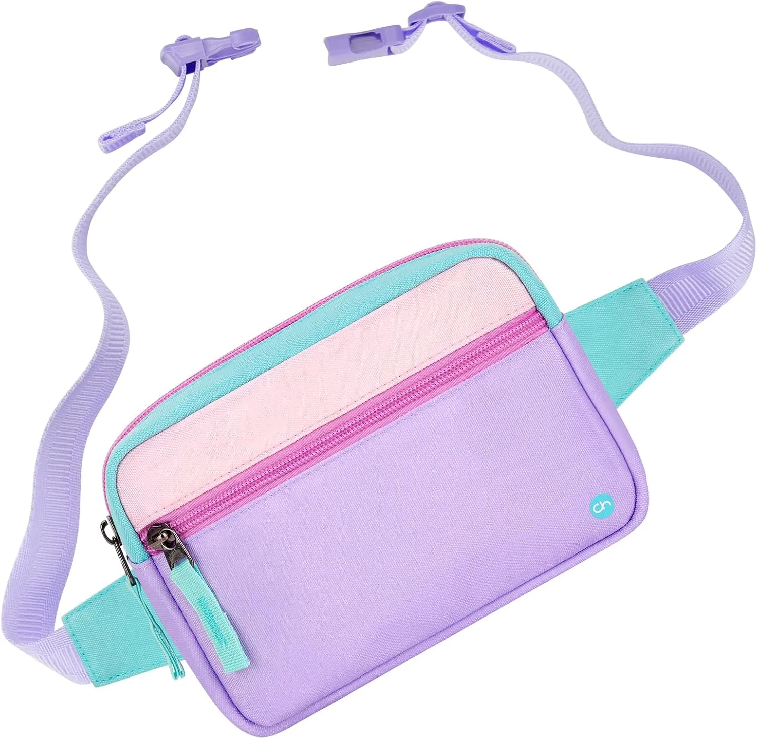Choco Mocha Kids Fanny Pack for Girls - Purple & Teal, Ages 6-8
