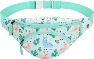 Choco Mocha Kids Fanny Pack Girls Alpaca Fanny Bag for Kid Age 6-8 8-12 Toddler Belt Bag for Little Girls 2-4 4-6 Waist Pack Hip Packs Blue
