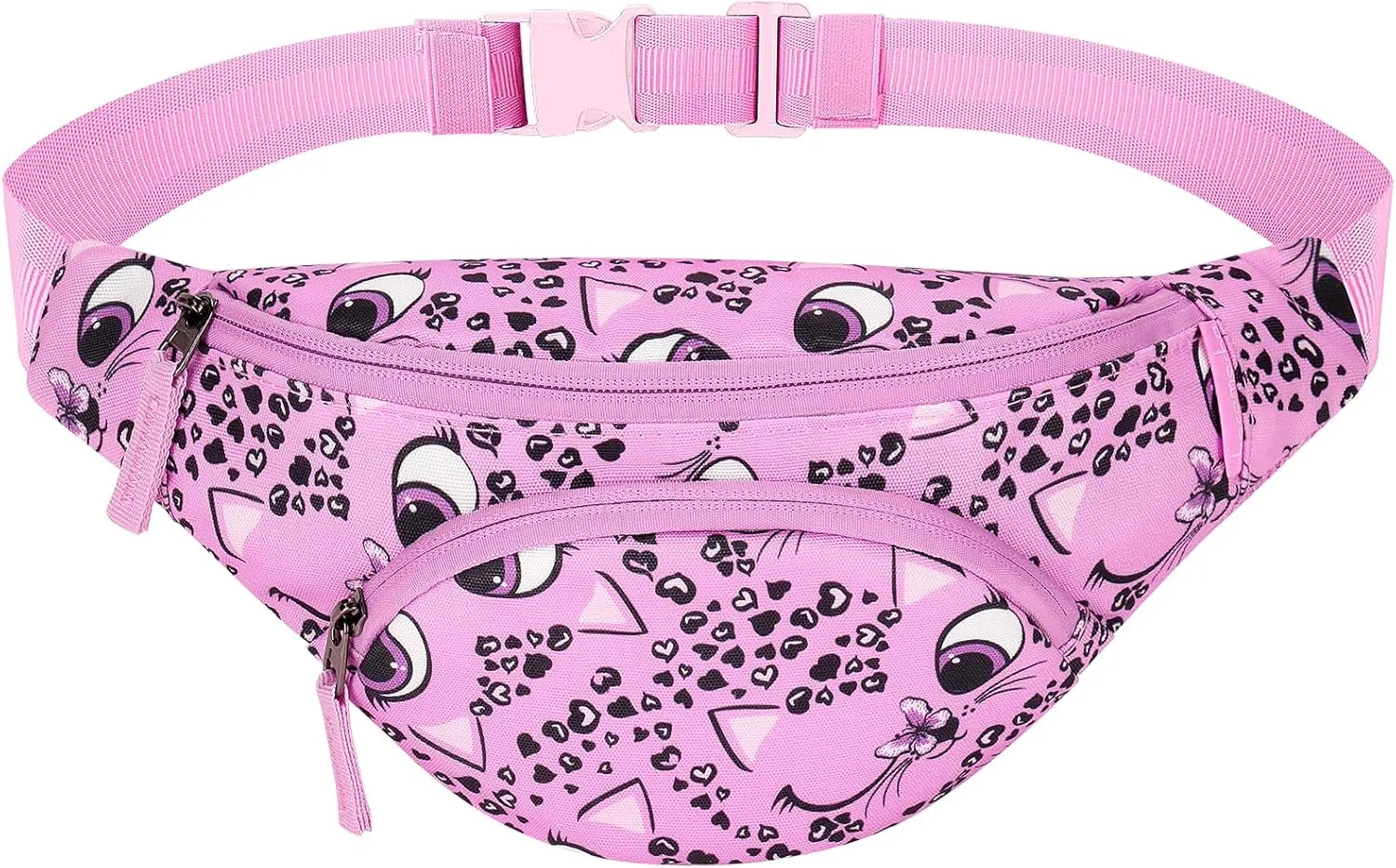 Choco Mocha Kids Fanny Pack Girls Cat Fanny Bag for Kid Age 6-8 8-12 Toddler Belt Bag for Little Girls 2-4 4-6 Waist Pack Hip Packs Pink