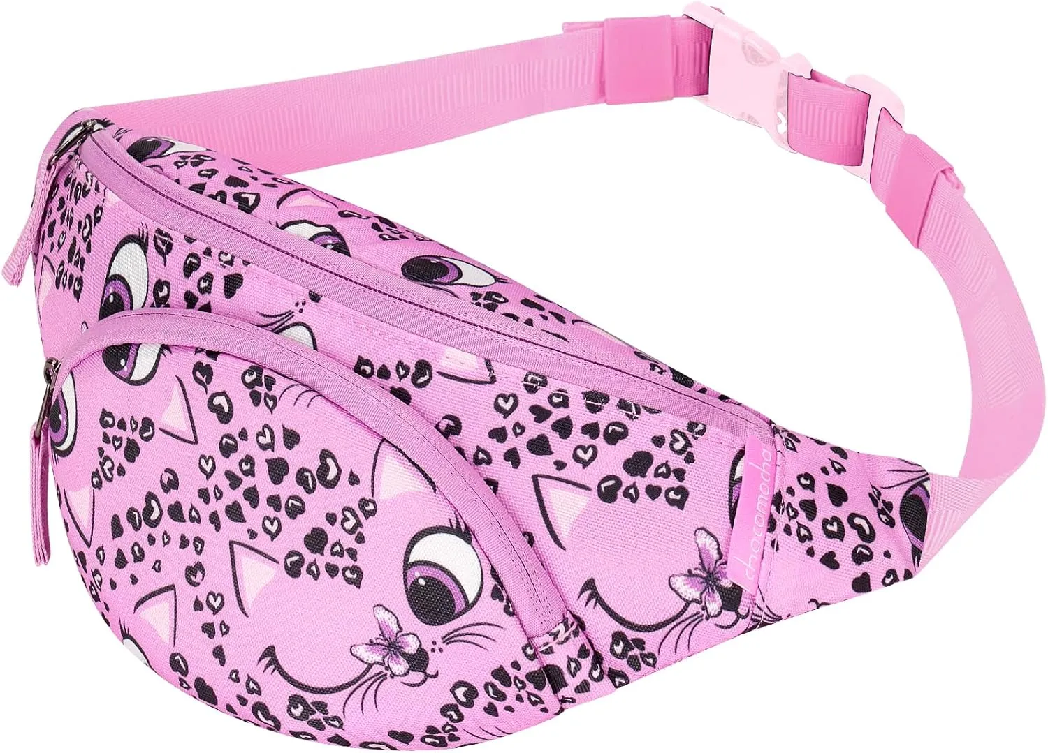 Choco Mocha Kids Fanny Pack Girls Cat Fanny Bag for Kid Age 6-8 8-12 Toddler Belt Bag for Little Girls 2-4 4-6 Waist Pack Hip Packs Pink