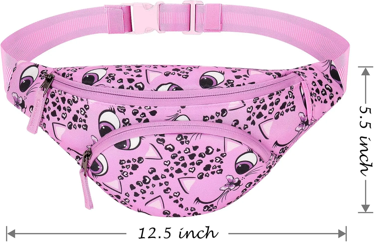 Choco Mocha Kids Fanny Pack Girls Cat Fanny Bag for Kid Age 6-8 8-12 Toddler Belt Bag for Little Girls 2-4 4-6 Waist Pack Hip Packs Pink