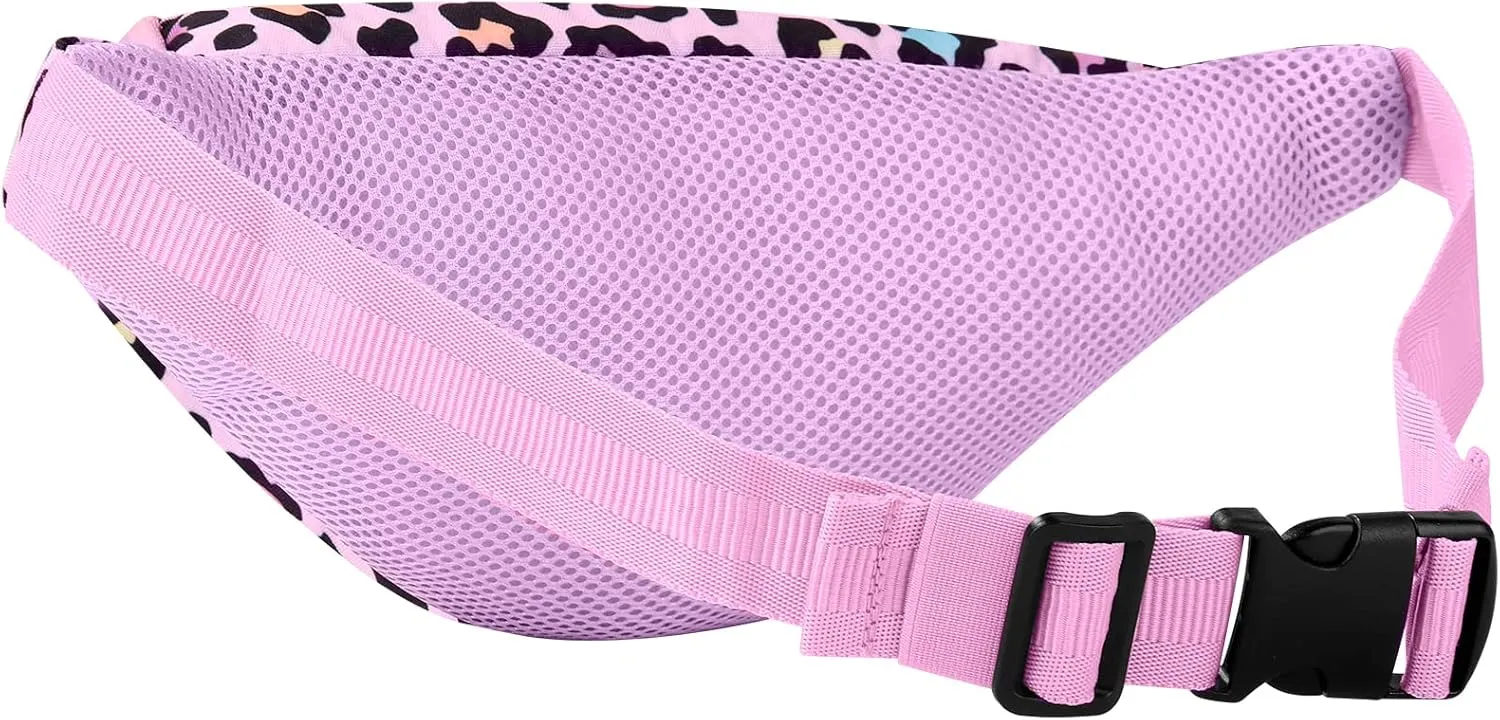 Choco Mocha Kids Fanny Pack Girls Cheetah Fanny Bag for Kid Age 6-8 8-12 Toddler Belt Bag for Little Girls 2-4 4-6 Waist Pack Hip Packs Pink