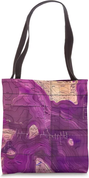 Christmas Bohemian Topography Map Art - Purple Vintage Tote Bag