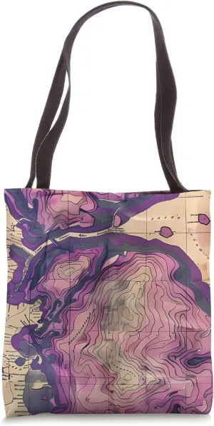 Christmas Bohemian Topography Map Art - Purple Vintage Tote Bag