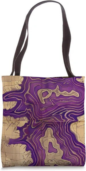Christmas Bohemian Topography Map Art - Purple Vintage Tote Bag