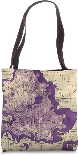 Christmas Bohemian Topography Map Art - Purple Vintage Tote Bag