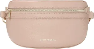 Chrysansmile Genuine Leather Belt Bag Crossbody Fanny Packs for Women Men Pink Fashion Waist Packs