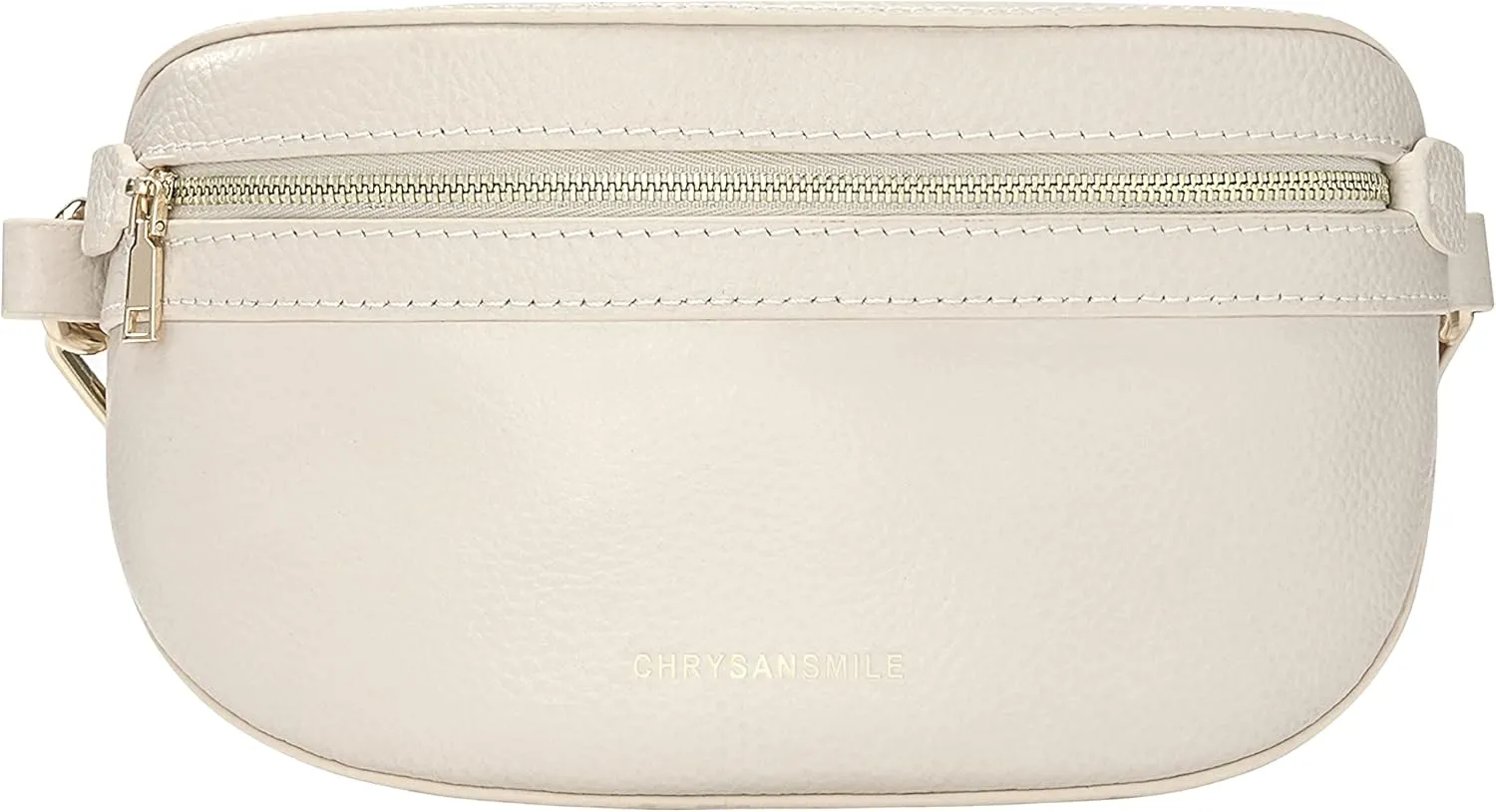 Chrysansmile Genuine Leather Belt Bag Crossbody Fanny Packs for Women Men White Fashion Waist Packs