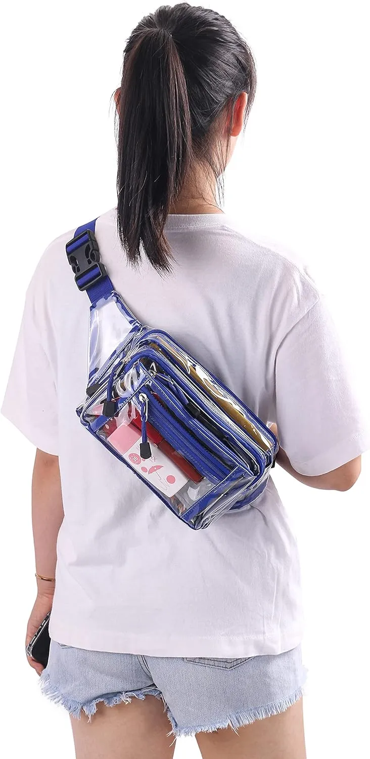 Clear Bag Stadium Approved Clear Fanny Pack for Women for Work,Multi-purpose Waist Bag for Travel & Sporting Event