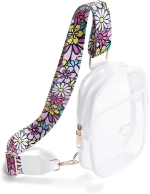 Clear Crossbody Bag for Stadium Events, Stadium Approved Clear Sling Bags for Game Day, Concerts
