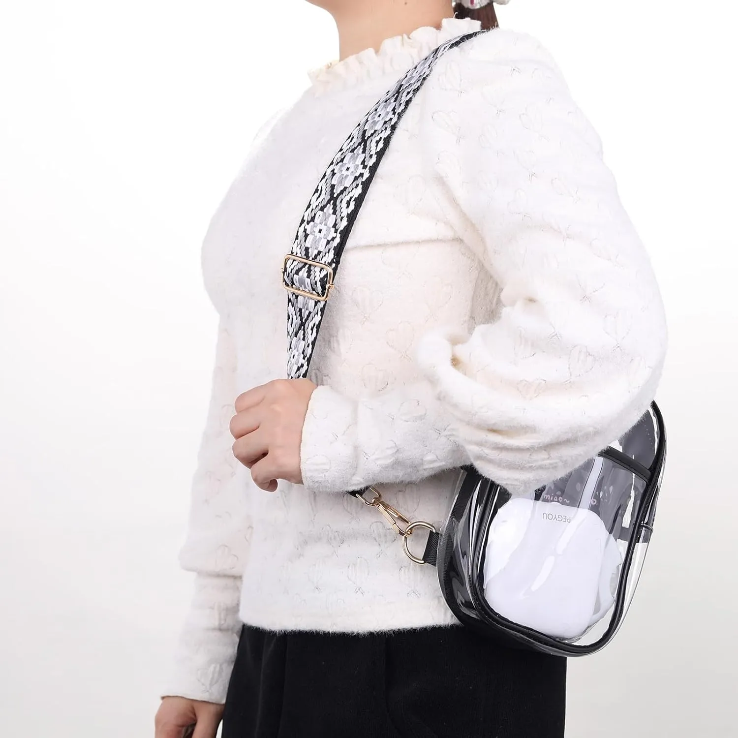 Clear Crossbody Bag for Stadium Events, Stadium Approved Clear Sling Bags for Game Day, Concerts