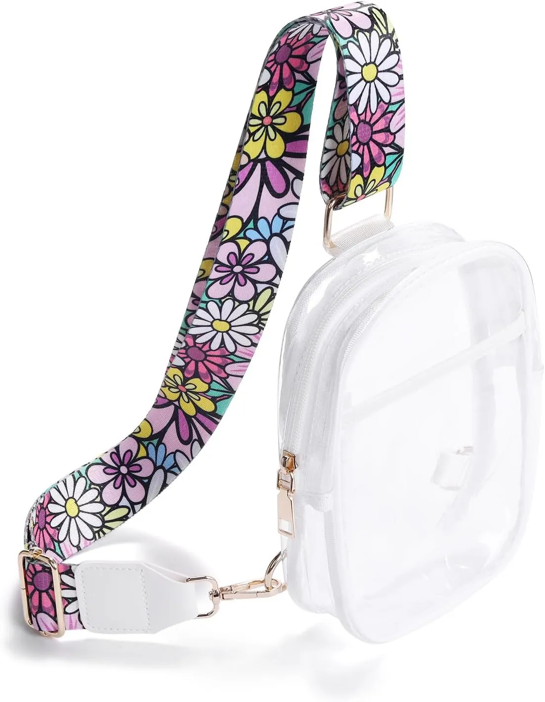 Clear Crossbody Bag for Stadium Events, Stadium Approved Clear Sling Bags for Game Day, Concerts