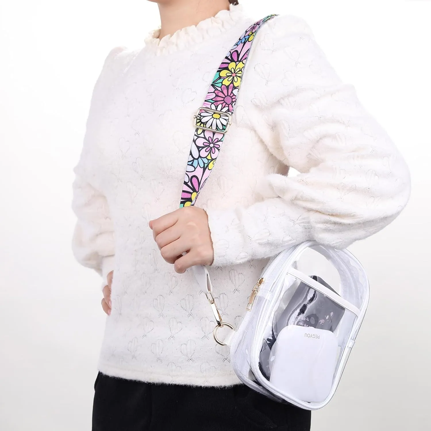 Clear Crossbody Bag for Stadium Events, Stadium Approved Clear Sling Bags for Game Day, Concerts