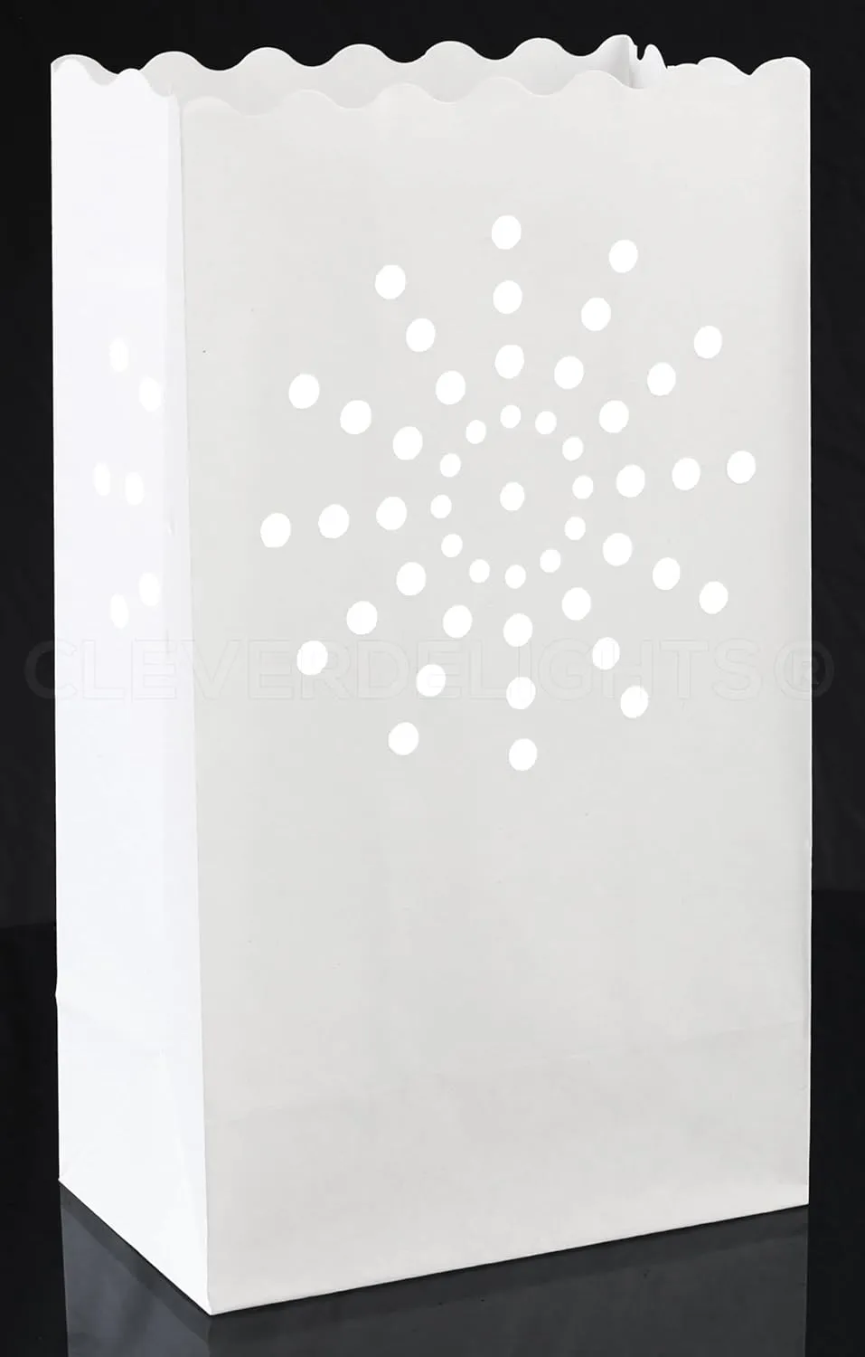 CleverDelights White Sunburst Luminary Bags - 20 Count - Wedding Party Christmas Holiday Luminaria