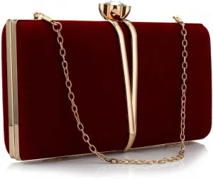 Clutch Bags for Women Vintage Evening HandBag Diamond Handbag Suede Velvet Purse With Detachable Chain Cocktail Purse