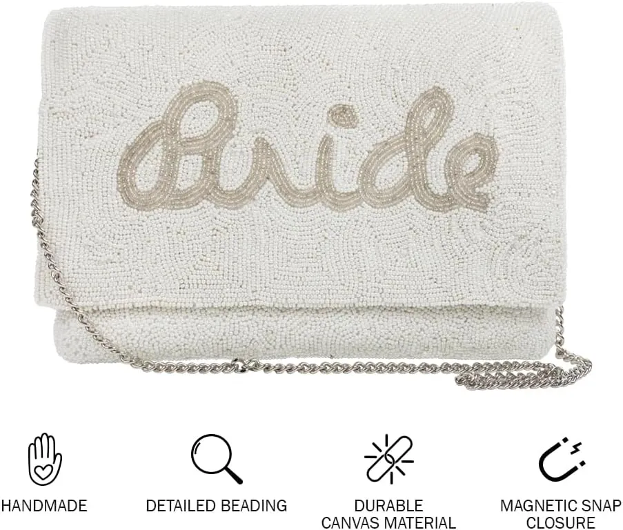 Clutch Purse for Wedding Day Beaded Clutch Purse Bachelorette Party Bridal Shower,Engagement Gifts & Bride To Be