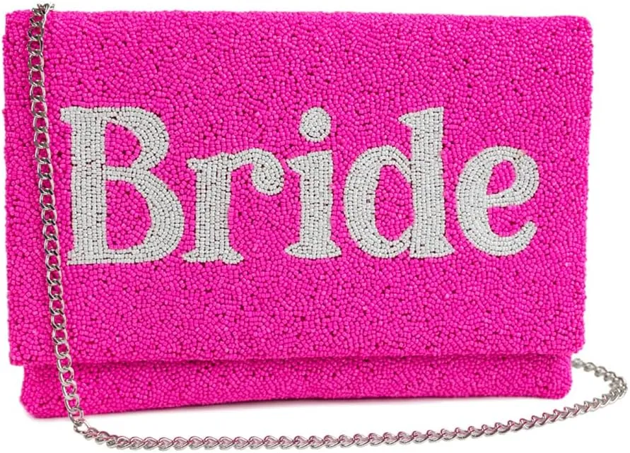 Clutch Purse for Wedding Day Beaded Clutch Purse Bachelorette Party Bridal Shower,Engagement Gifts & Bride To Be