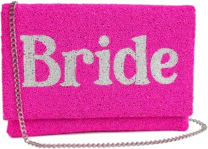 Clutch Purse for Wedding Day Beaded Clutch Purse Bachelorette Party Bridal Shower,Engagement Gifts & Bride To Be