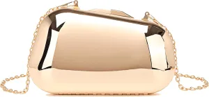 Clutch Purse for Women Metallic Evening Bag Acrylic Shell Handbag With Chain for Wedding Party Prom