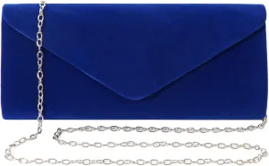 Clutch Purses Evening Bag for Women Party Prom Black-Tie Events Velvet Handbag Shoulder Cross Body Bag With Detachable Chain