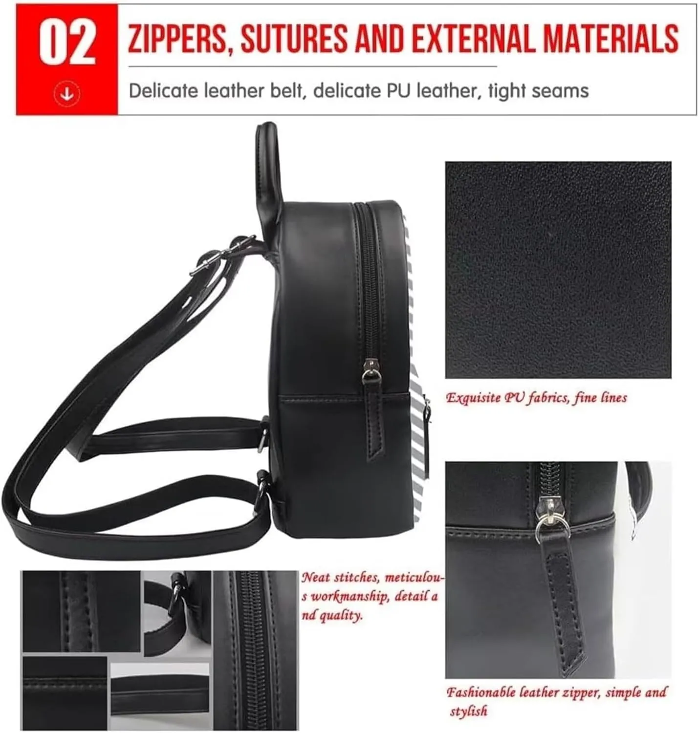 COEQINE Highland Cow Mini Backpack for Women Leather Tote Shoulder Bag with Front Zipper Bookbag for Travel Portable Shopping Bag Handbag with Handles