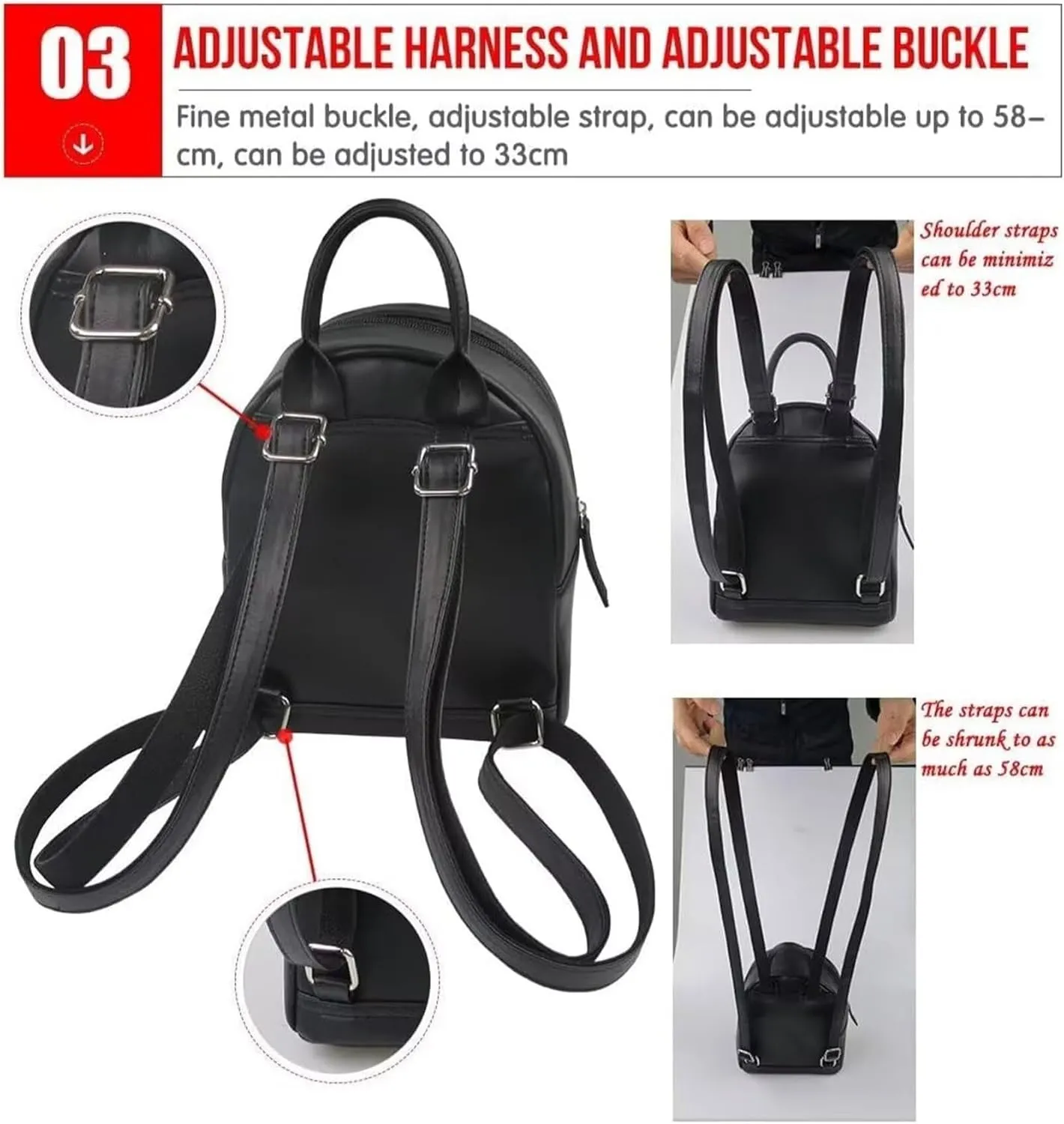 COEQINE Highland Cow Mini Backpack for Women Leather Tote Shoulder Bag with Front Zipper Bookbag for Travel Portable Shopping Bag Handbag with Handles
